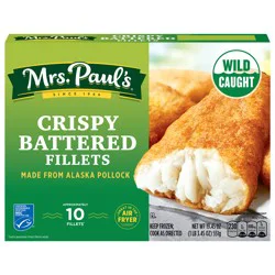 Mrs. Paul's Crispy Battered Fillets, 10 Fillets, 19.45 oz