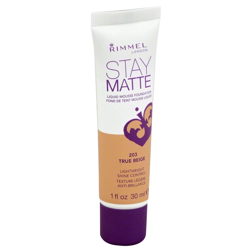 slide 1 of 1, Rimmel Stay Matte Foundation - 203 True Beige, 1 fl oz