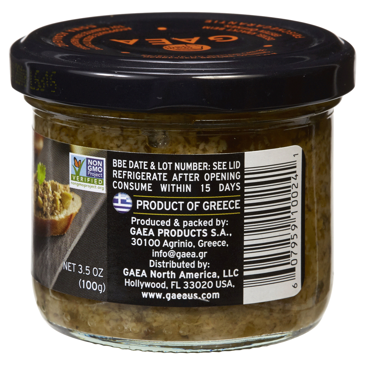 slide 3 of 3, Gaea Cat Coras Kitchen Green Olive Tapenade with Lemon and Basil, 3.5 oz