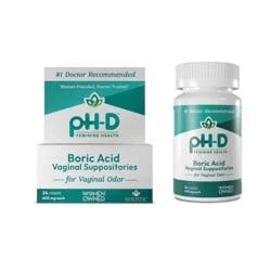 pH-D Feminine Health Boric Acid Vaginal Suppositories 24 ea