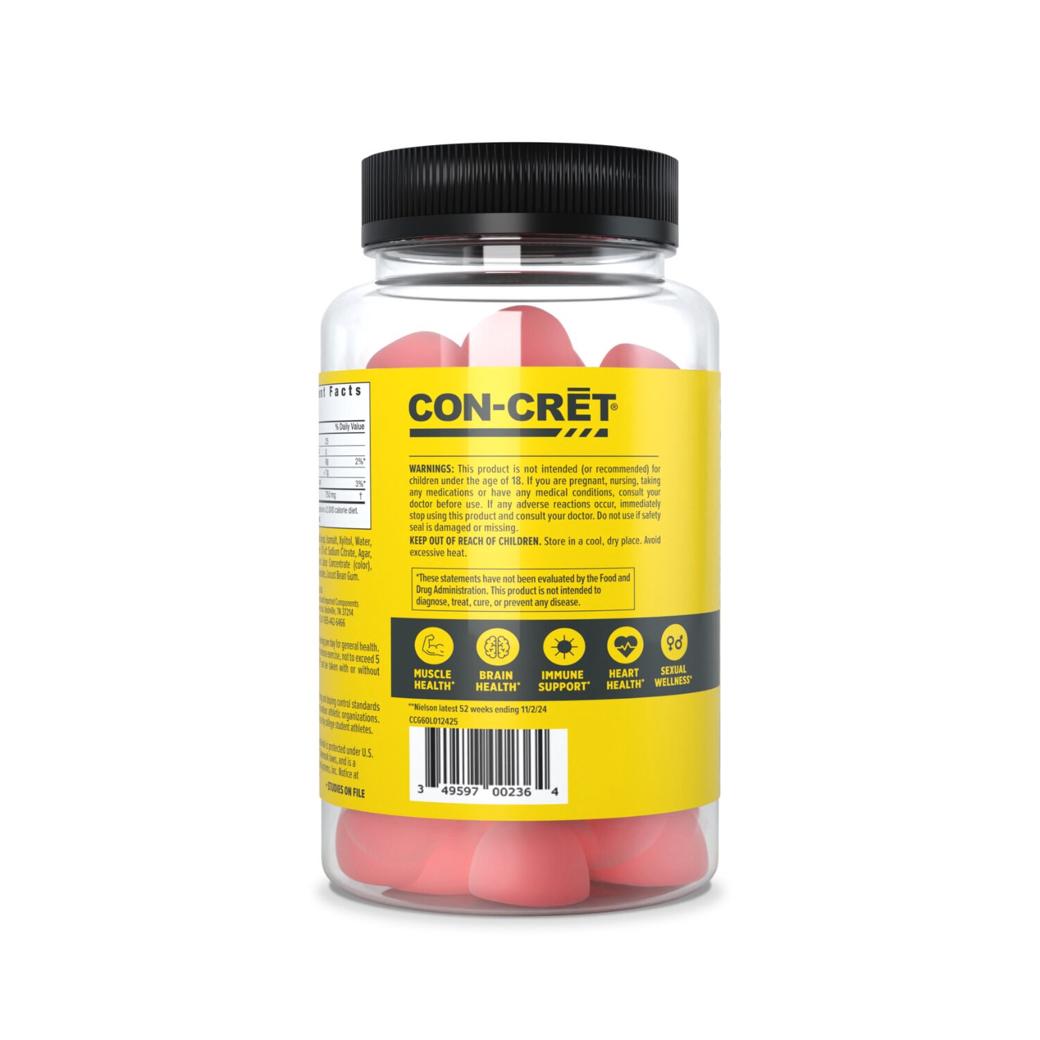 slide 2 of 2, Con-Cret Creatin Hci Gummies, 60 Ct, 48 ct