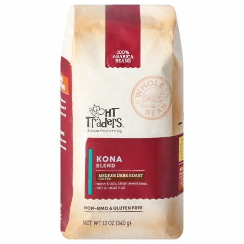 slide 1 of 4, Harris Teeter Traders Coffee - Whole Bean - Kona Blend - 12 oz, 12 oz
