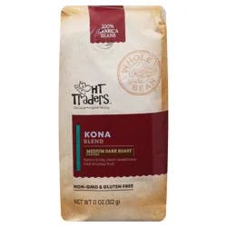 Harris Teeter Traders Coffee - Whole Bean - Kona Blend - 12 oz
