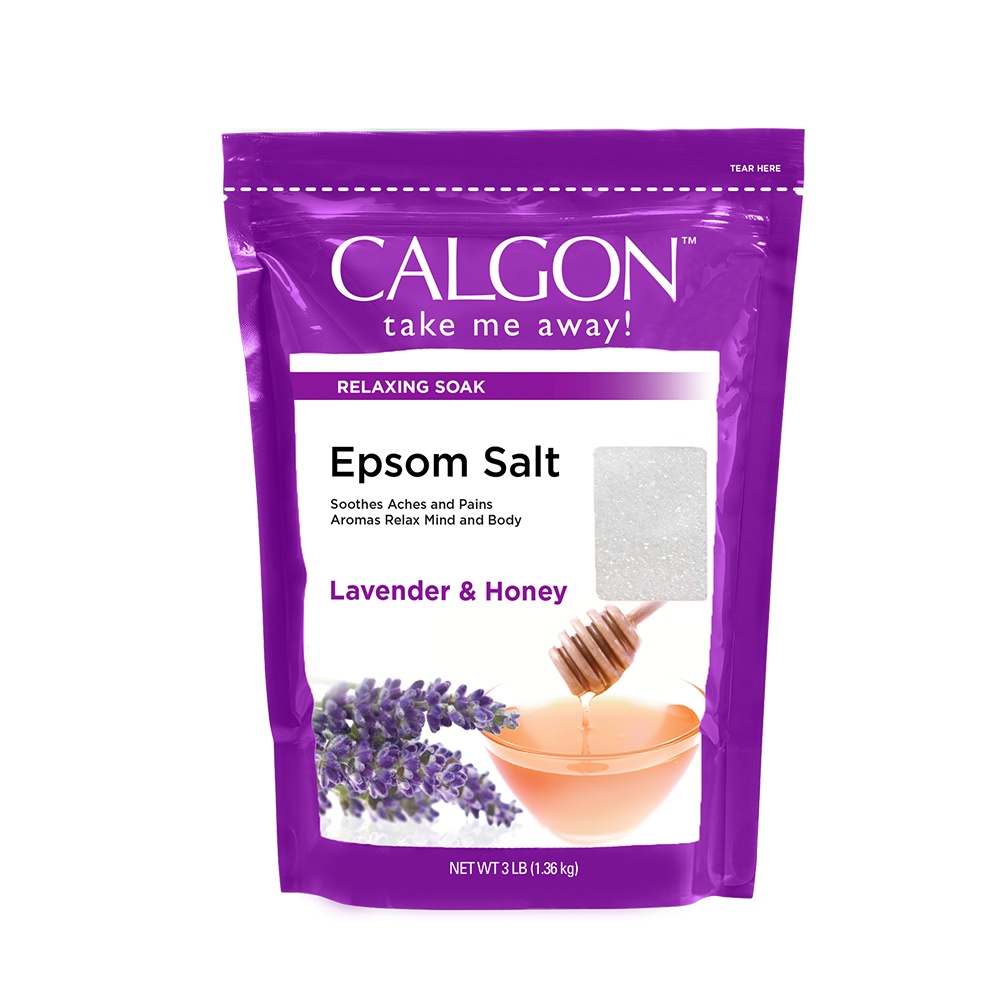 slide 1 of 1, Calgon Therapy Soak Lavender & Honey Epsom Salt, 3 lb