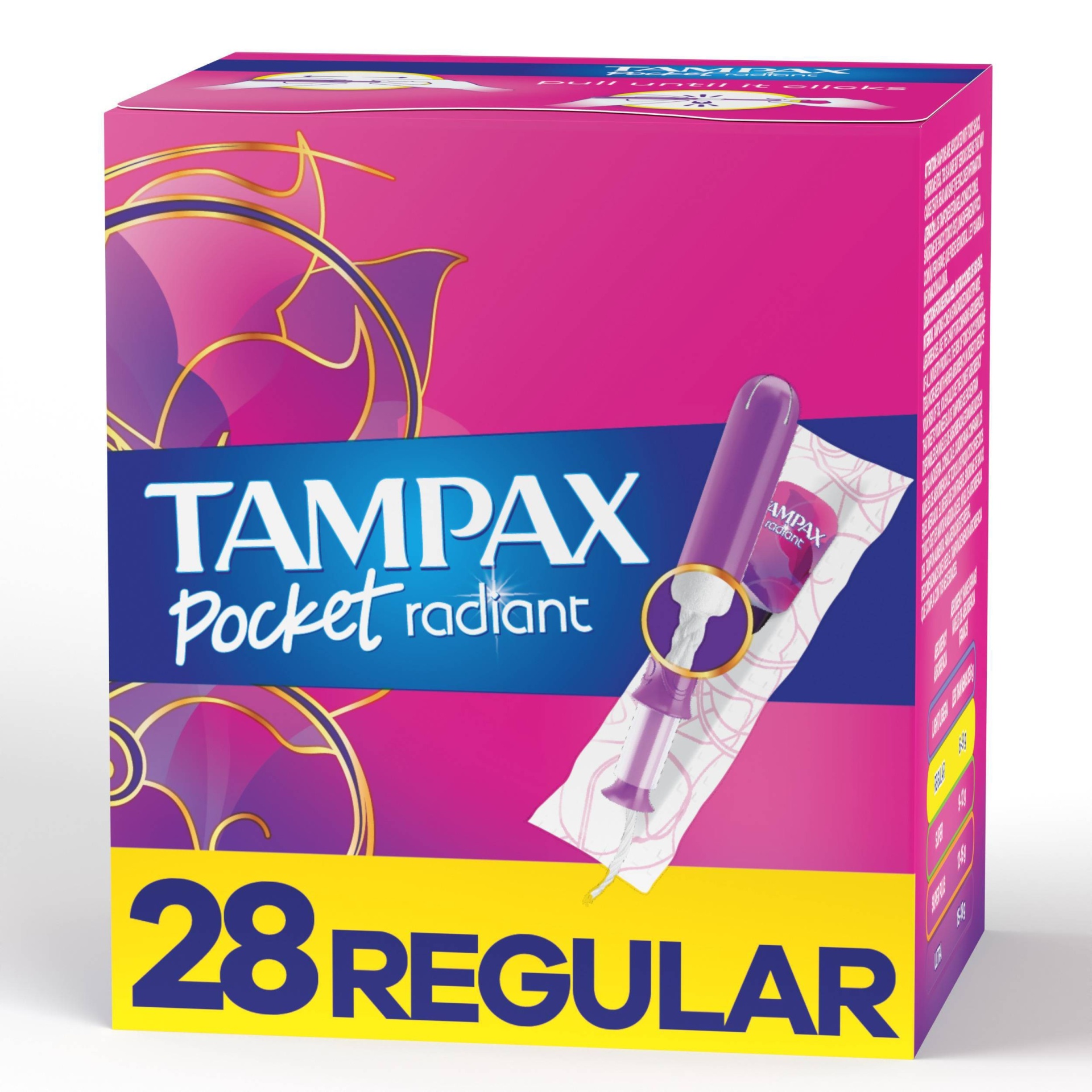 slide 1 of 1, Tampax Pocket Radiant Compact Tampons Regular Absorbency - Unscented - 28ct, 28 ct