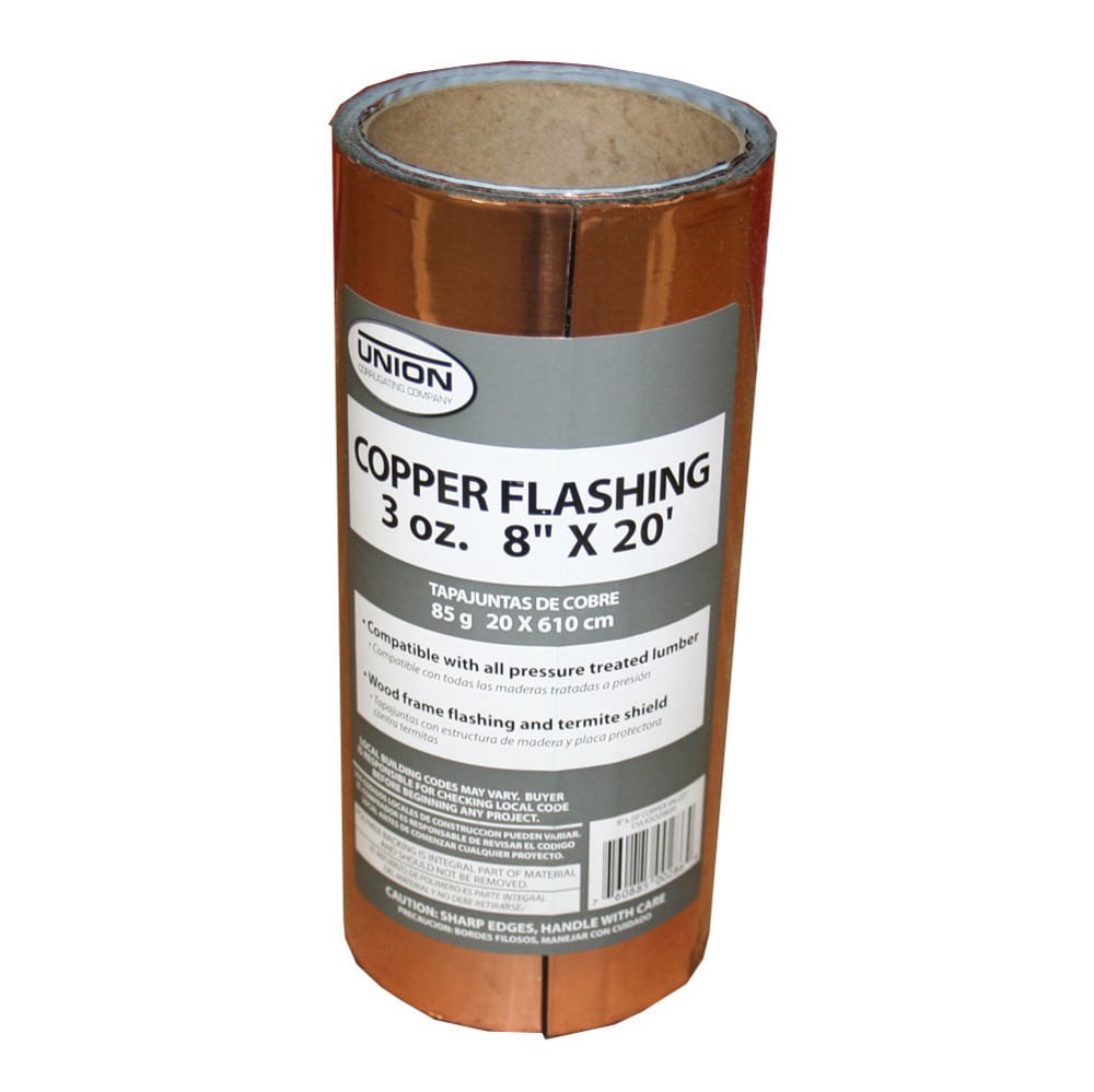slide 1 of 3, Union Corrugating 8-in x 20-ft Copper Copper Roll flashing, 1 ct