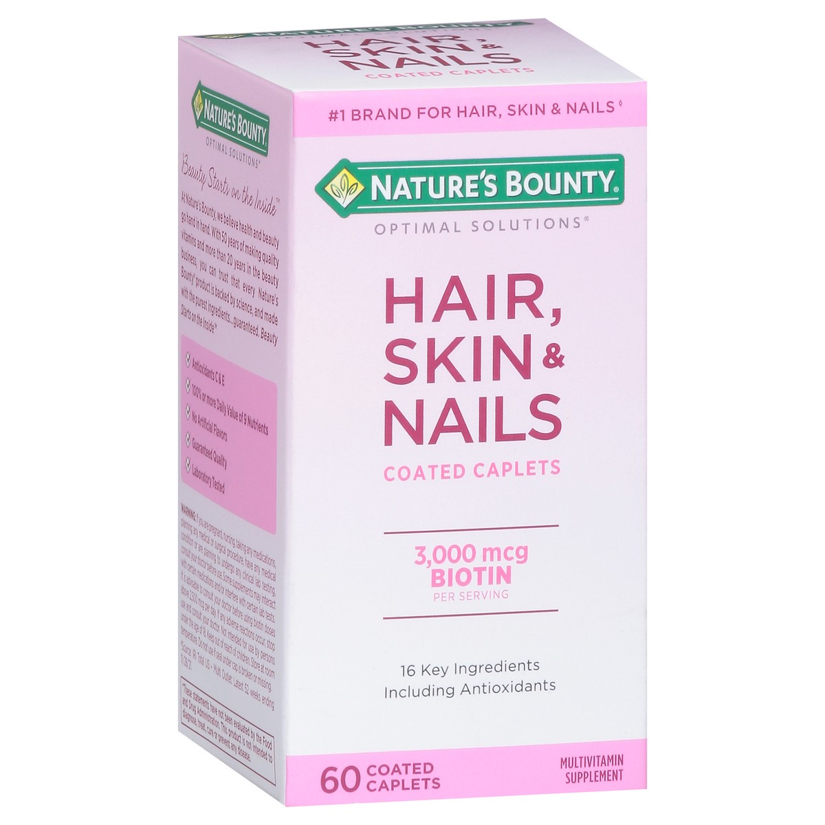 slide 9 of 9, Nature's Bounty Optimal Solutions Skin Hair and Nails Formula Tablet, 60 ct