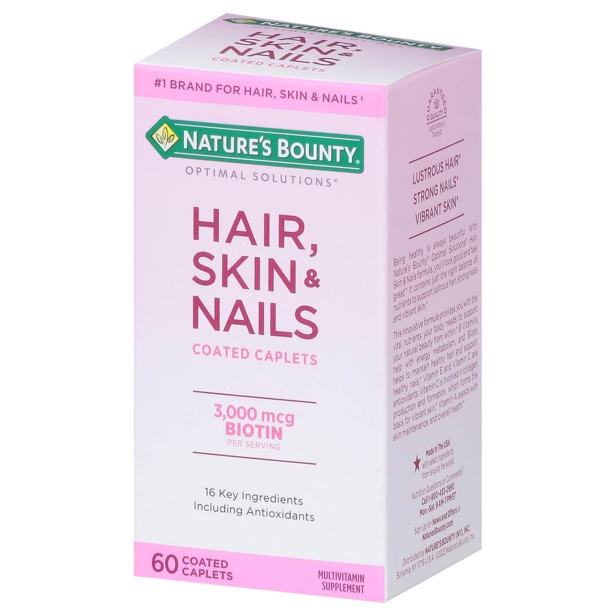 slide 8 of 9, Nature's Bounty Optimal Solutions Skin Hair and Nails Formula Tablet, 60 ct