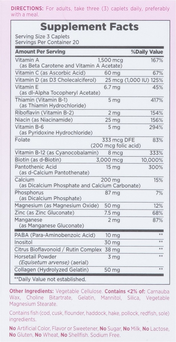 slide 7 of 9, Nature's Bounty Optimal Solutions Skin Hair and Nails Formula Tablet, 60 ct