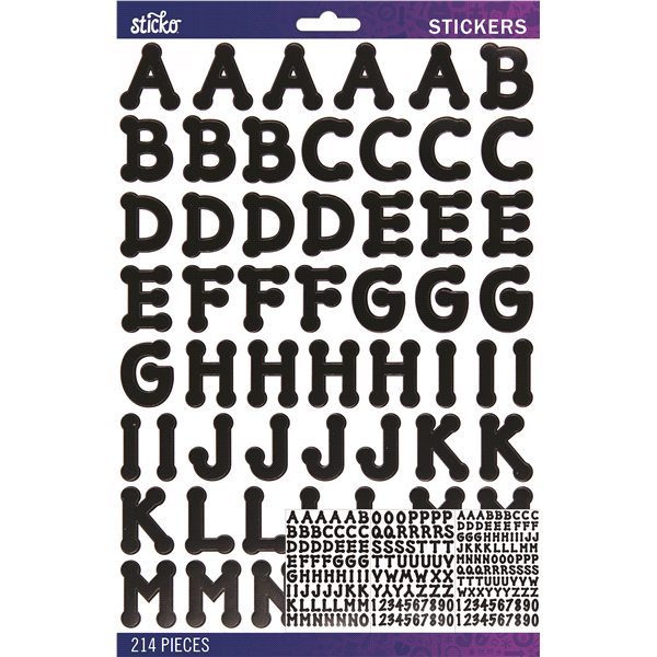 Sticko Alphabet Stickers - Brush Black