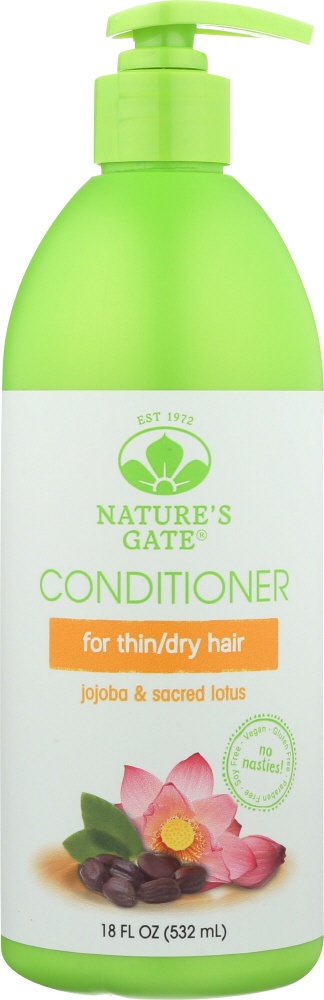 slide 1 of 1, Nature's Gate Conditioner For Thin/Dry Hair Jojoba & Sacred Lotus, 18 fl oz