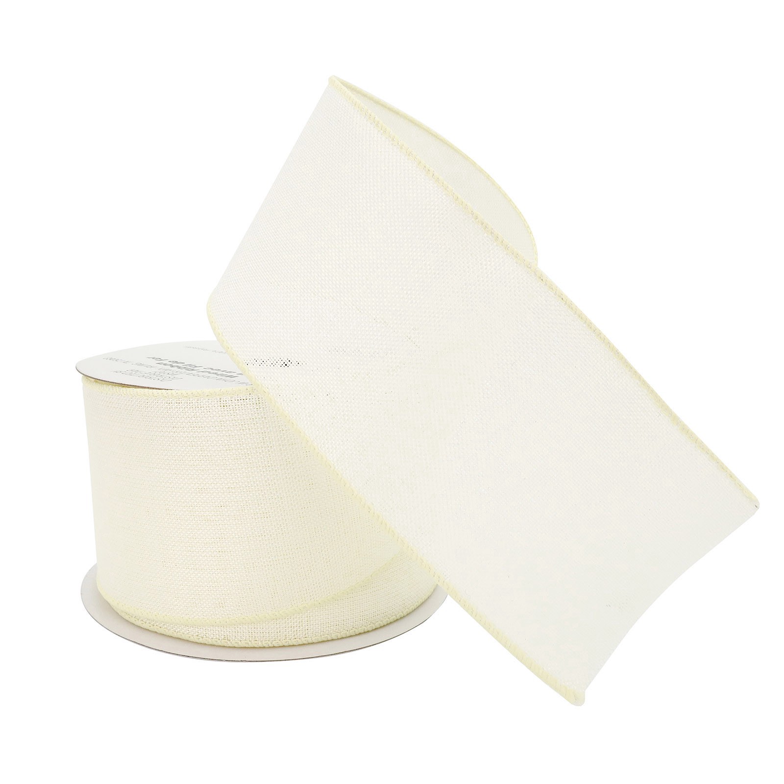 slide 3 of 4, 2.5" X 25ft. Faux Linen Wired Ribbon By Celebrate It Decor, 2.5 in x 25 ft