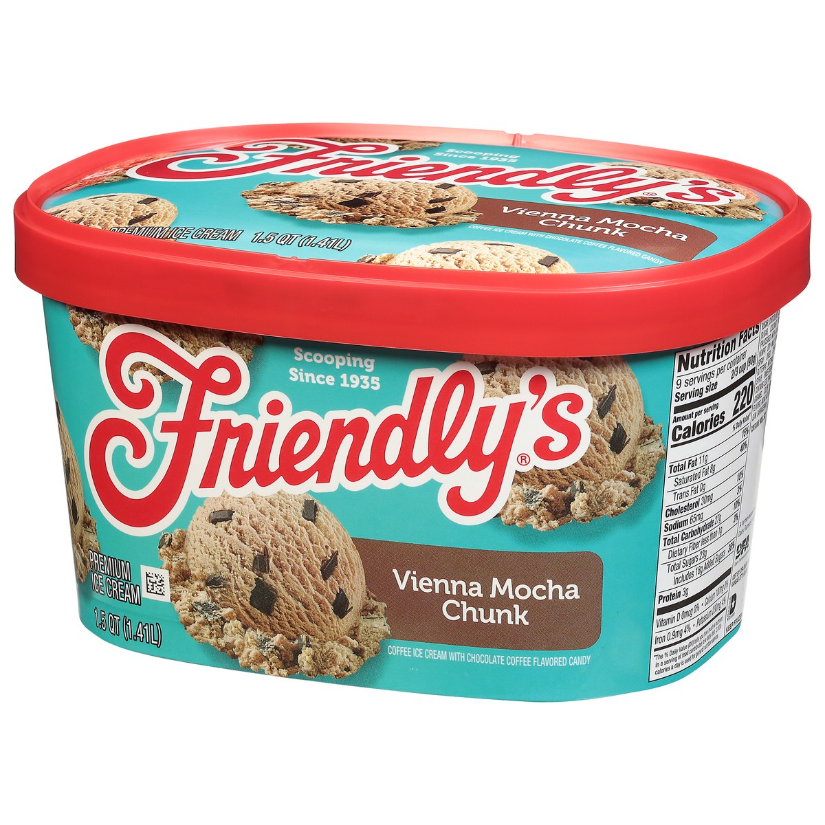 slide 9 of 9, Friendly's Premium Vienna Mocha Chunk Ice Cream 1.5 qt, 48 oz