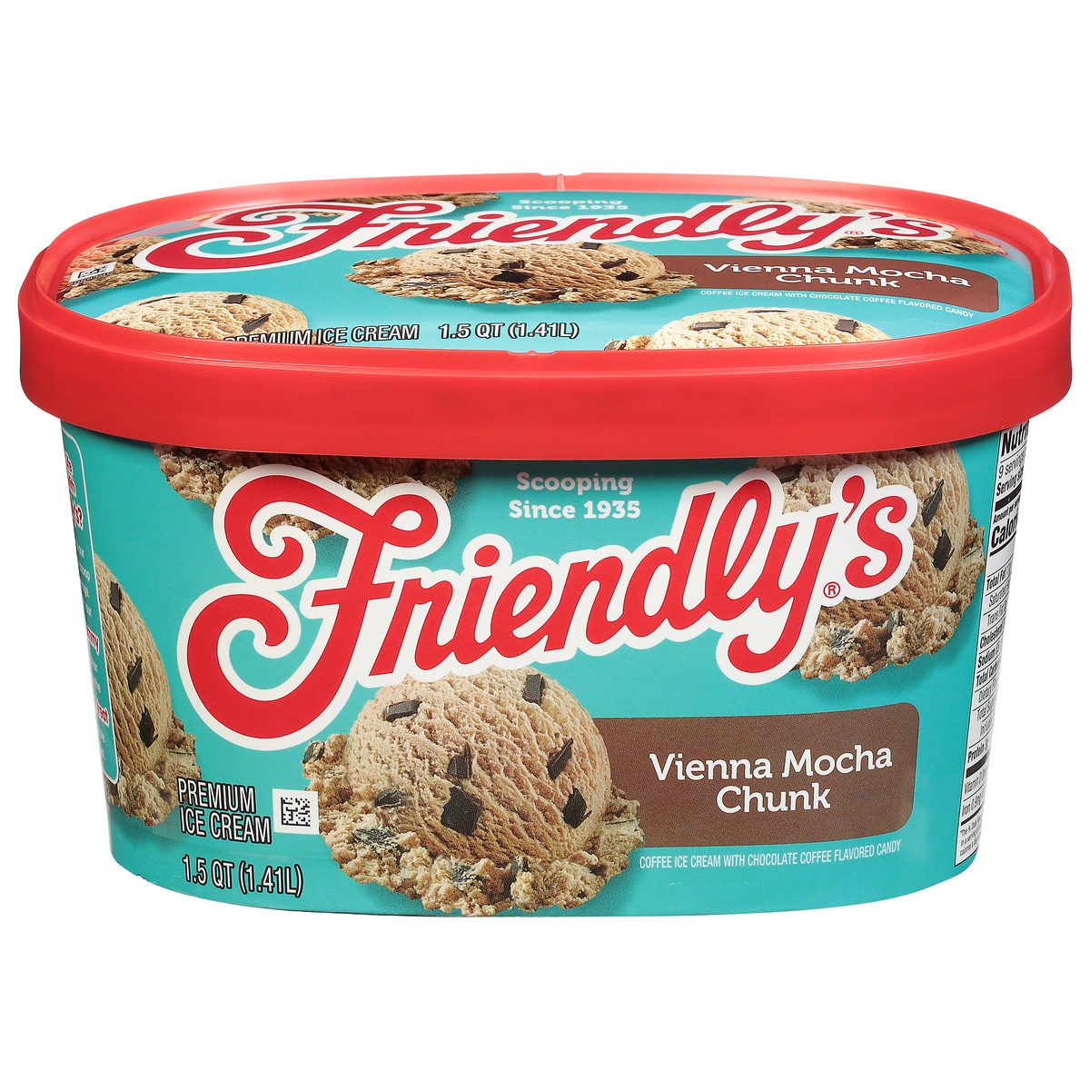 slide 1 of 9, Friendly's Premium Vienna Mocha Chunk Ice Cream 1.5 qt, 48 oz