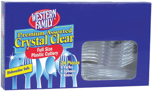 slide 1 of 1, Western Family Clear Cutlery Combo, 24 ct