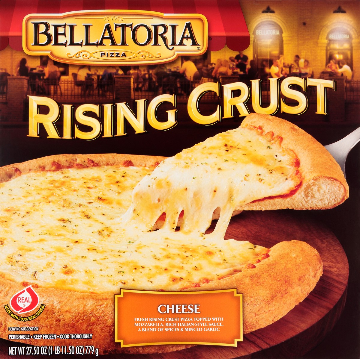 slide 12 of 12, Bellatoria Rising Crust Cheese Pizza 27.5 oz, 27.5 oz