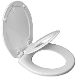 Mayfair Elongated White NextStep Child/Adult Toilet Seat with Magnet and Whisper Close