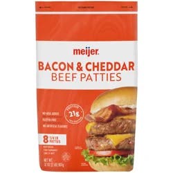 Meijer Bacon & Cheddar Beef Patties, 32 oz