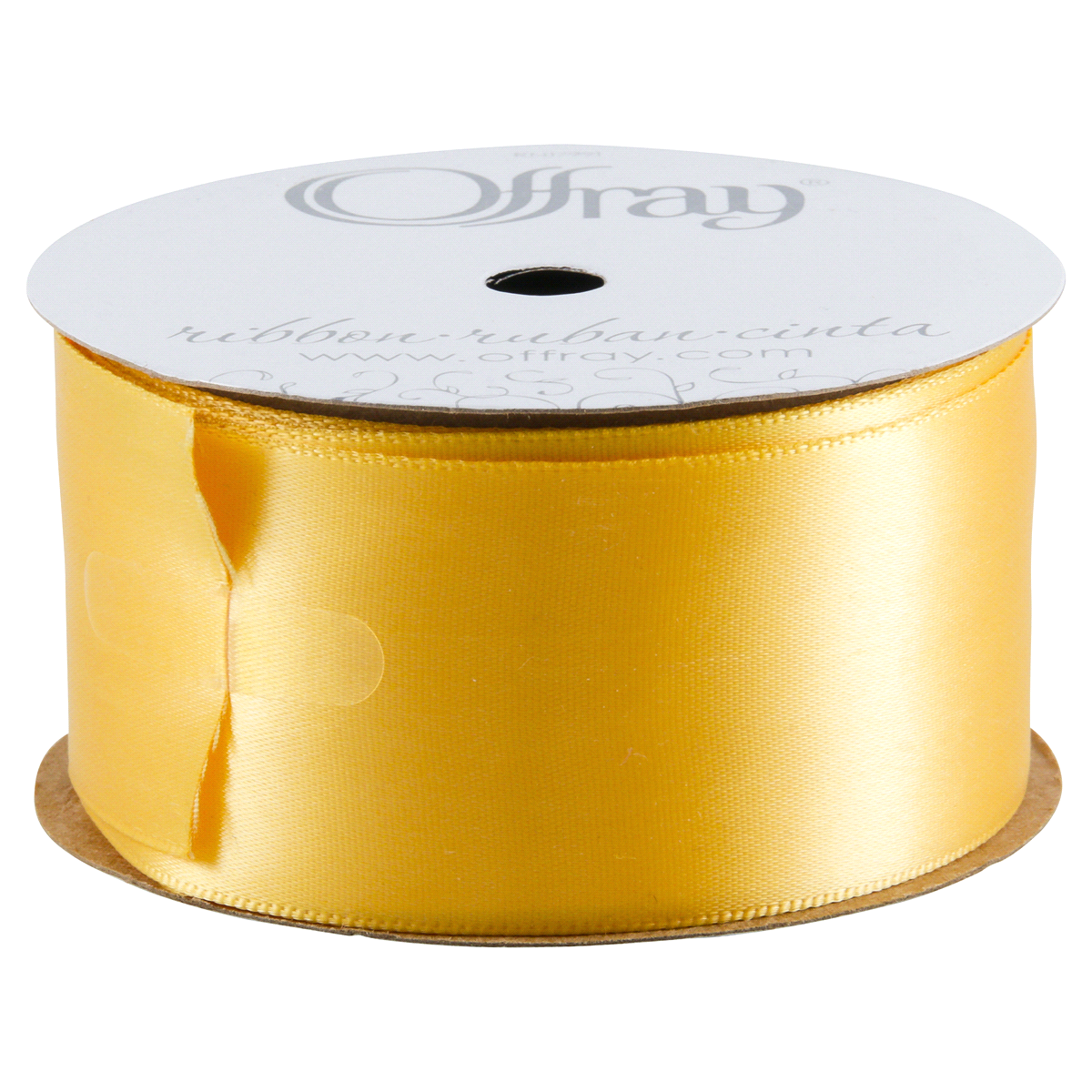 Offray 1.5 Single Face Yellow Gold Satin Ribbon - 12 ft