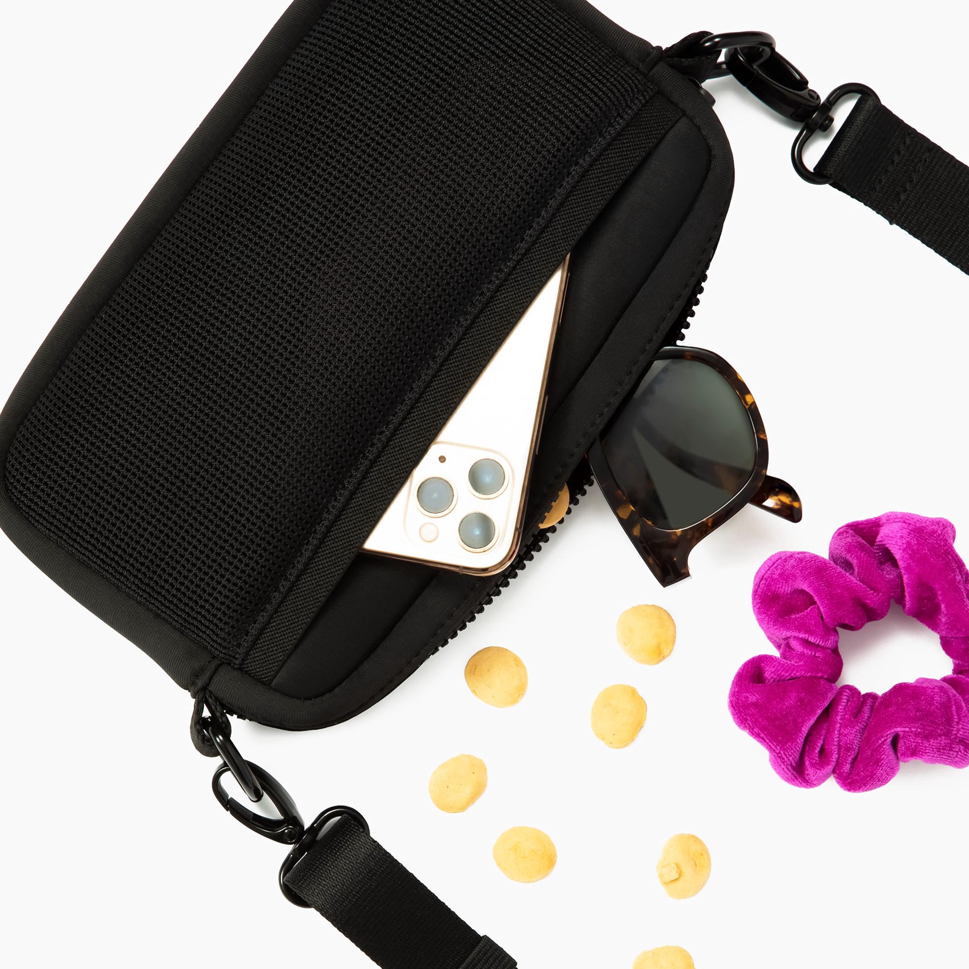 slide 1 of 1, Lucy & Co. The Midnight Black Crossbody Treat Bag for Dogs, Small/Medium, Sm-Med