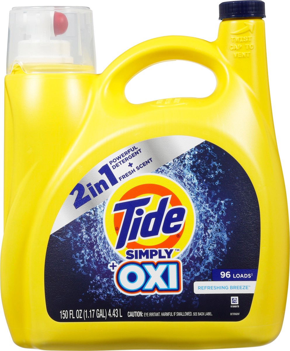 slide 1 of 9, Tide Simply + Oxi Refreshing Breeze Detergent 150 fl oz, 150 fl oz