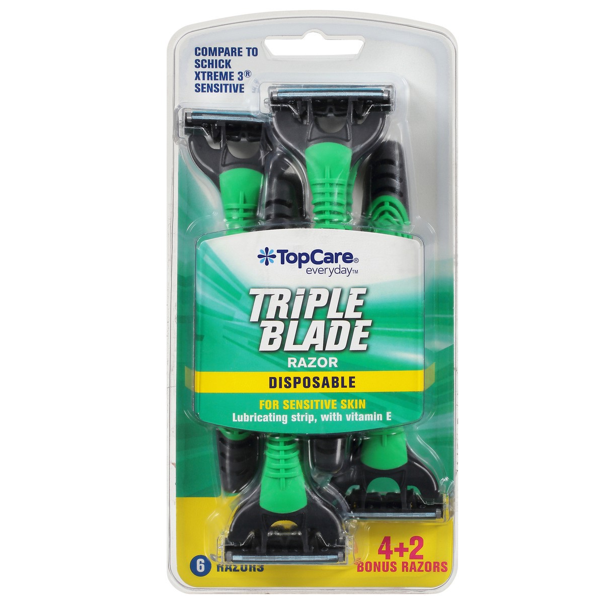 slide 11 of 15, TopCare Everyday Triple Blade Disposable Razors 6 ea, 6 ct
