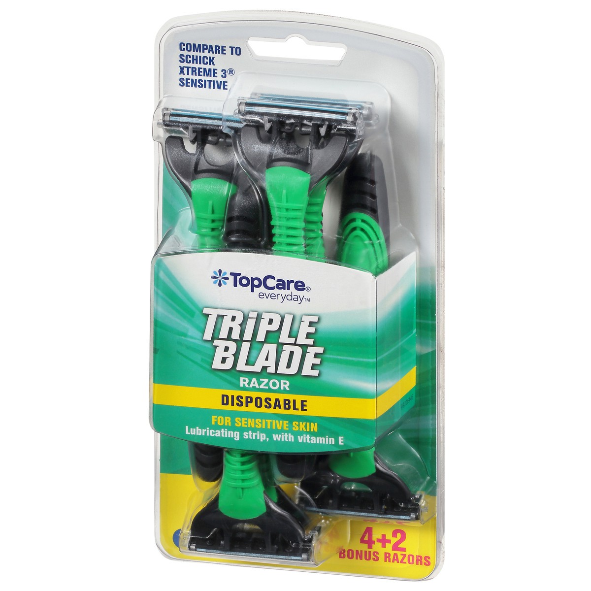 slide 8 of 15, TopCare Everyday Triple Blade Disposable Razors 6 ea, 6 ct