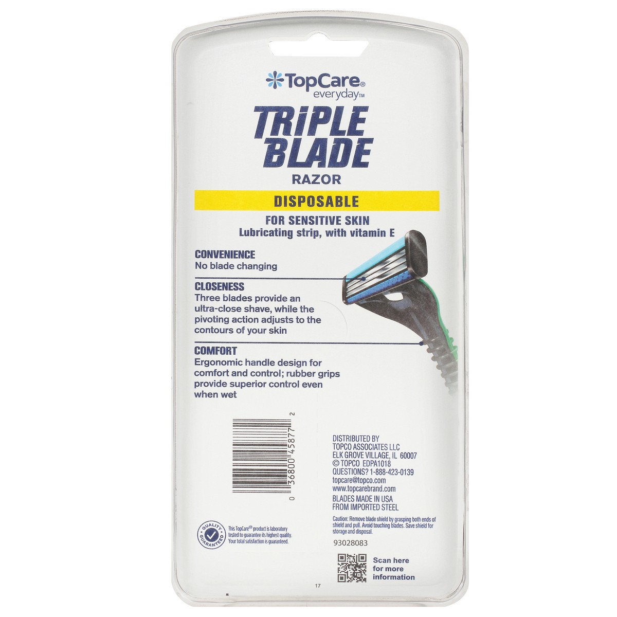 slide 5 of 15, TopCare Everyday Triple Blade Disposable Razors 6 ea, 6 ct