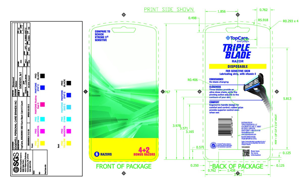 slide 13 of 15, TopCare Everyday Triple Blade Disposable Razors 6 ea, 6 ct
