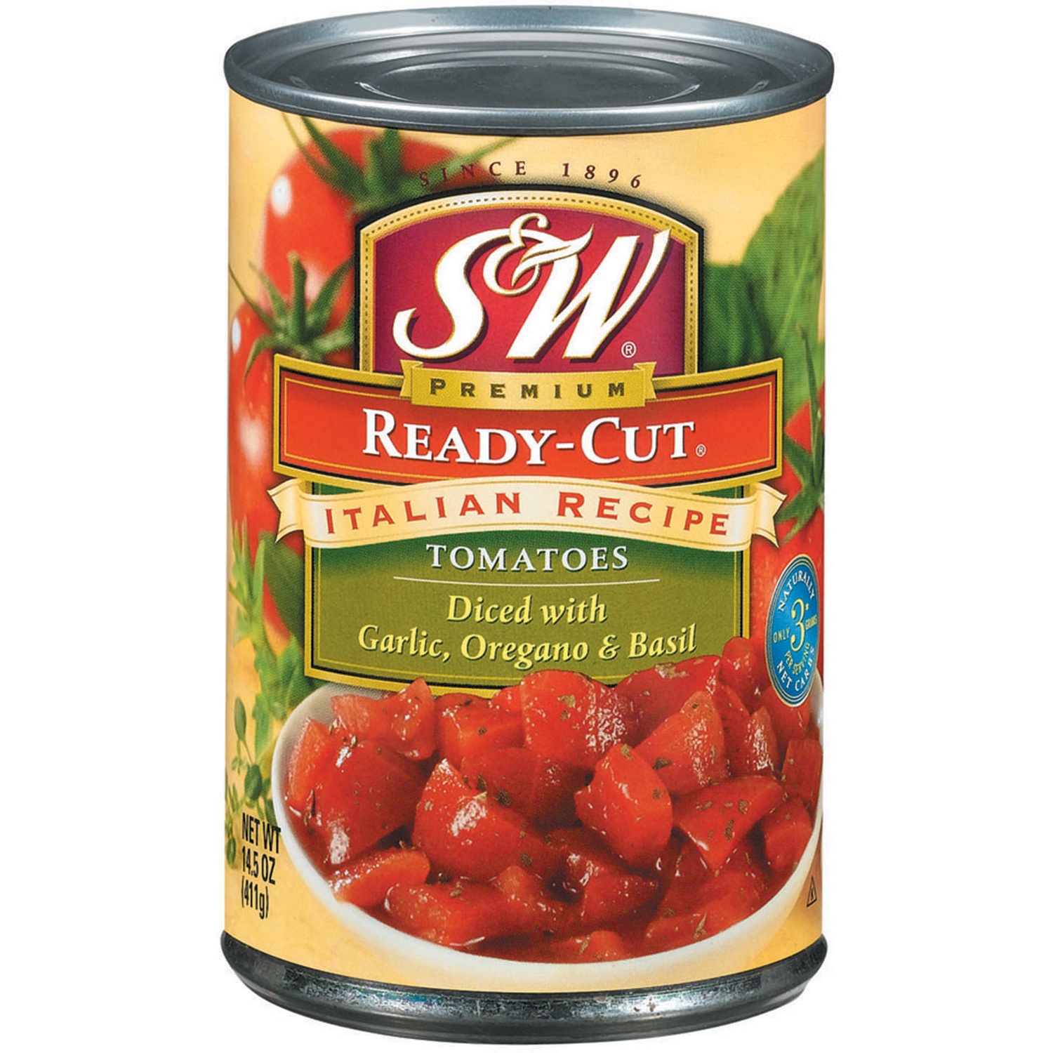 slide 1 of 3, S&W Premium Ready-Cut Diced Italian Recipe Tomatoes, 14.5 oz
