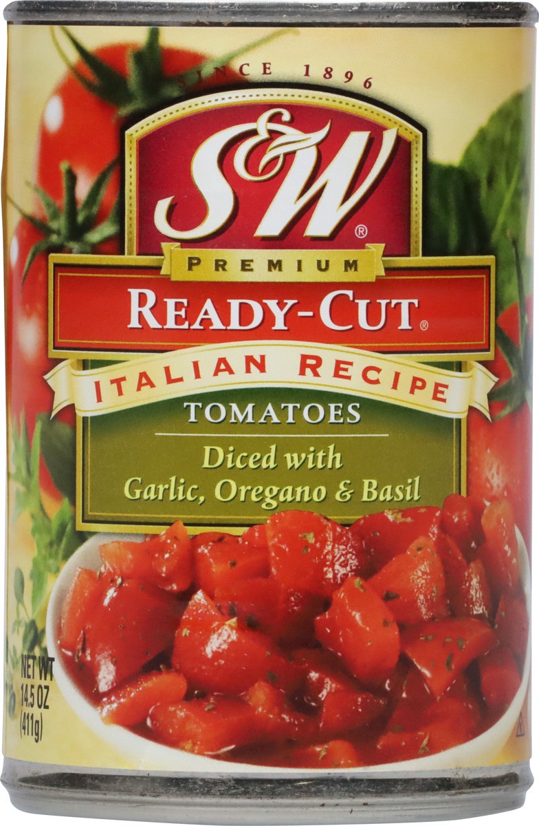 slide 6 of 9, S&W Italian Recipe Ready Cut Diced Tomatoes with Garlic, Oregano & Basil 14.5 oz, 14.5 oz