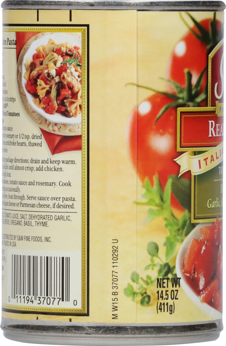 slide 7 of 9, S&W Italian Recipe Ready Cut Diced Tomatoes with Garlic, Oregano & Basil 14.5 oz, 14.5 oz