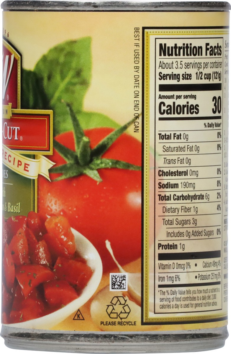 slide 8 of 9, S&W Italian Recipe Ready Cut Diced Tomatoes with Garlic, Oregano & Basil 14.5 oz, 14.5 oz