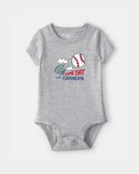 Carter's Baby 'Gameday With Grandpa' Graphic Bodysuit - Grey 3M