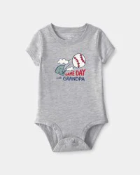 Carter's Baby 'Gameday With Grandpa' Graphic Bodysuit - Grey 3M