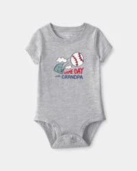 Carter's Baby 'Gameday With Grandpa' Graphic Bodysuit - Grey 3M