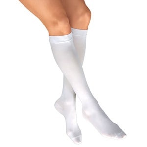 slide 1 of 1, Jobst Anti-Embolism Knee High, Closed Toe Stockings, White, Medium, 1 ct