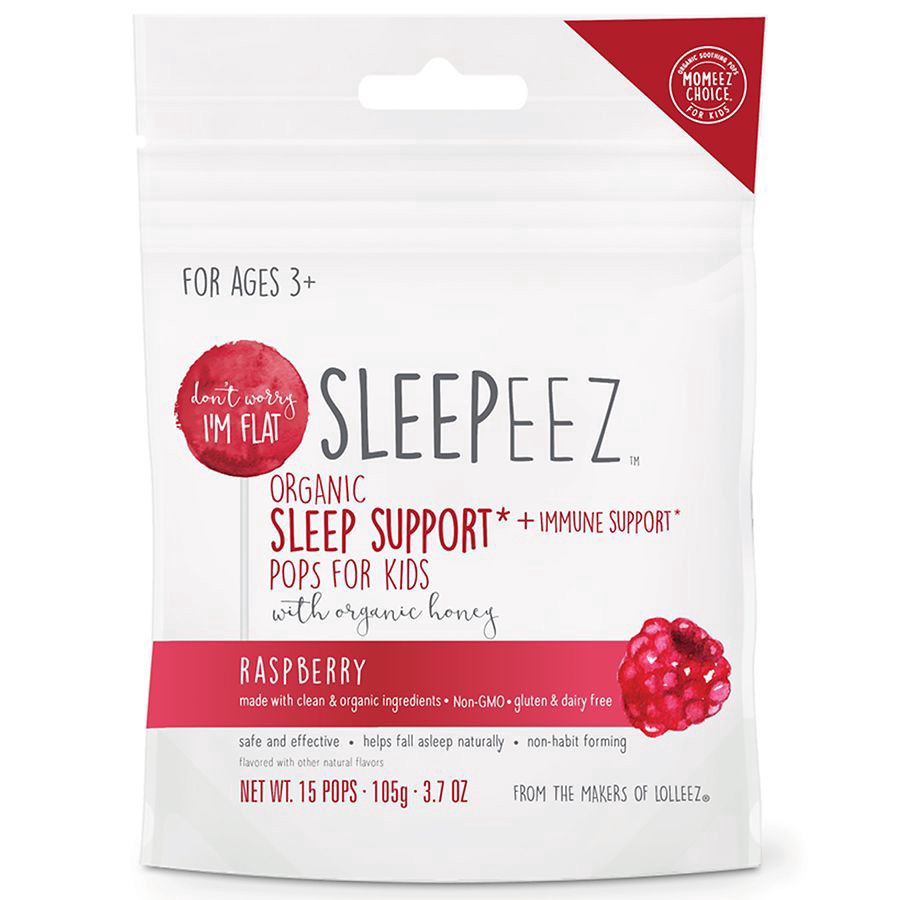slide 1 of 1, Momeez Choice Sleepeez Raspberry Sleep Support + Immune Support 15 Pops for Kids, 15 ct