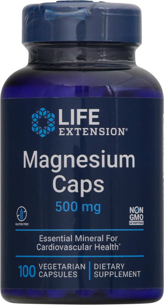 slide 4 of 9, Life Extension Capsules 500 mg Magnesium Caps 100 ea, 100 ct