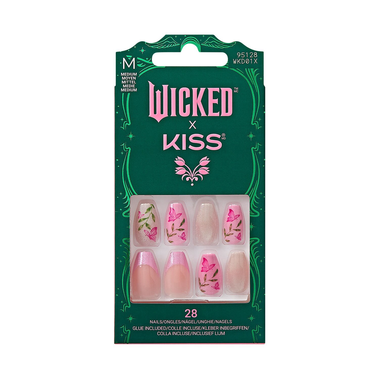 slide 1 of 1, KISS NAIL Wicked X Kiss Press On Nails - So Popular, 1 ct