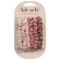 Kitsch Terracotta Ultra Petite Satin Scrunchies 6 ea