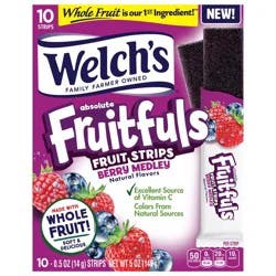 Welch's Fruitfuls Berry Medley Fruit Strips 10ct Box