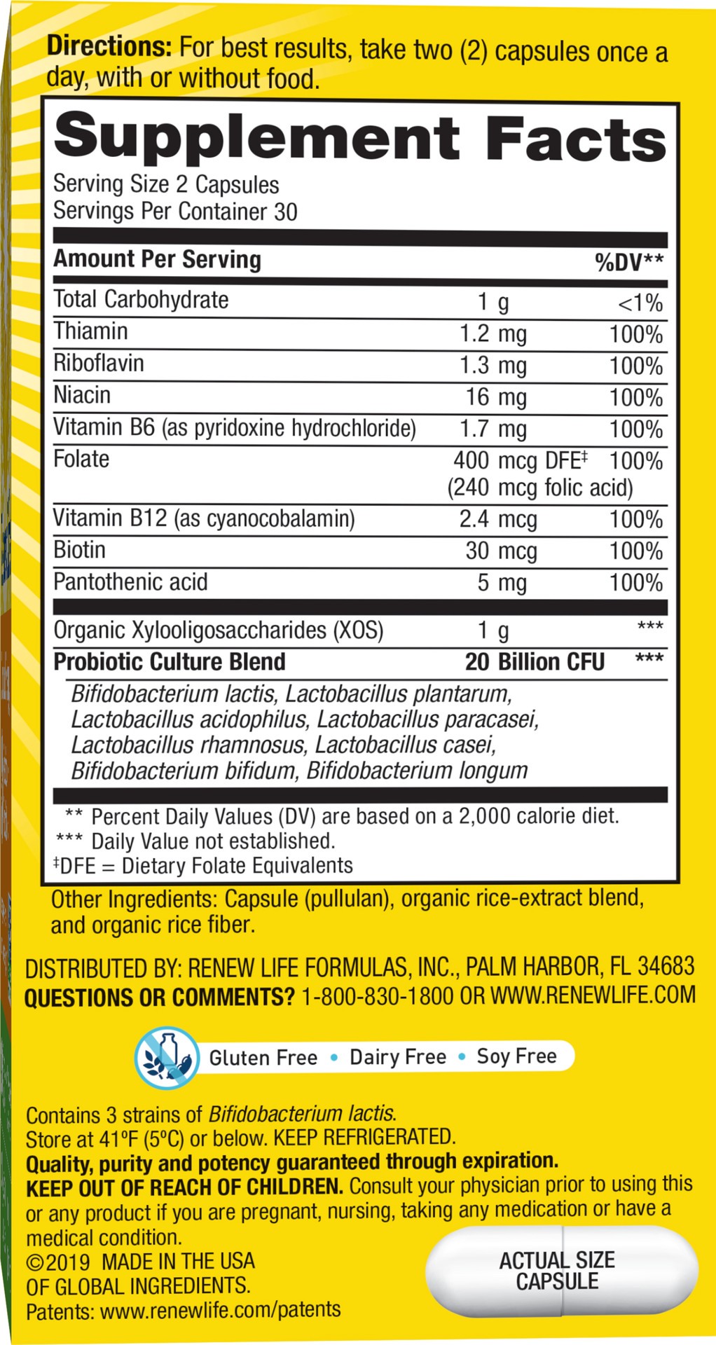 slide 2 of 5, Renew Life Optimal Energy with B Vitamins*, Prebiotics & Probiotics, 3-in-1 Support, 20 Billion CFU Per Serving, 10 Diverse Strains, Probiotic Supplement, Non-GMO Project Verified, 60 Veg. Caps, 60 ct