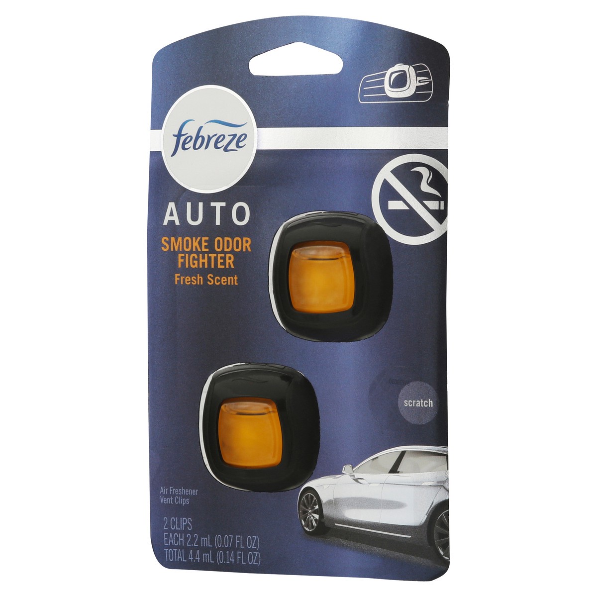 slide 2 of 9, Febreze Auto Vent Clips Smoke Odor Fighter Fresh Scent Air Freshener 2 ea, 2 ct