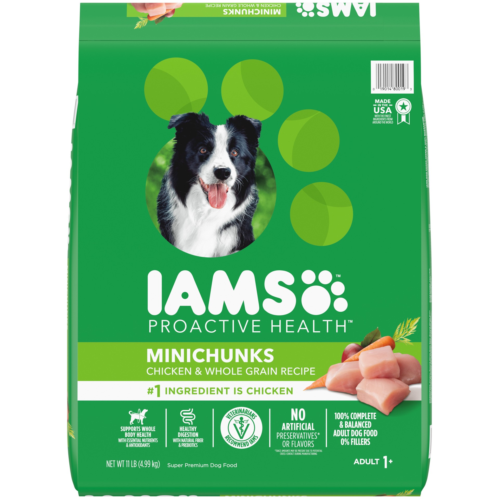 slide 1 of 16, IAMS PROACTIVE HEALTH Minichunks Adult Small Kibble Dry Dog Food with Real Chicken and Whole Grains, 11 lb. Bag, 11 lb