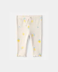 Carter's Baby Girl Lemon Rib Pants - Ivory - 12M