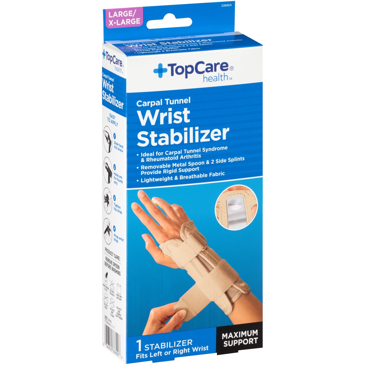 slide 8 of 8, TopCare Wrist Stabilizer, Carpal Tunnel, Large/X-Large, 1 ct