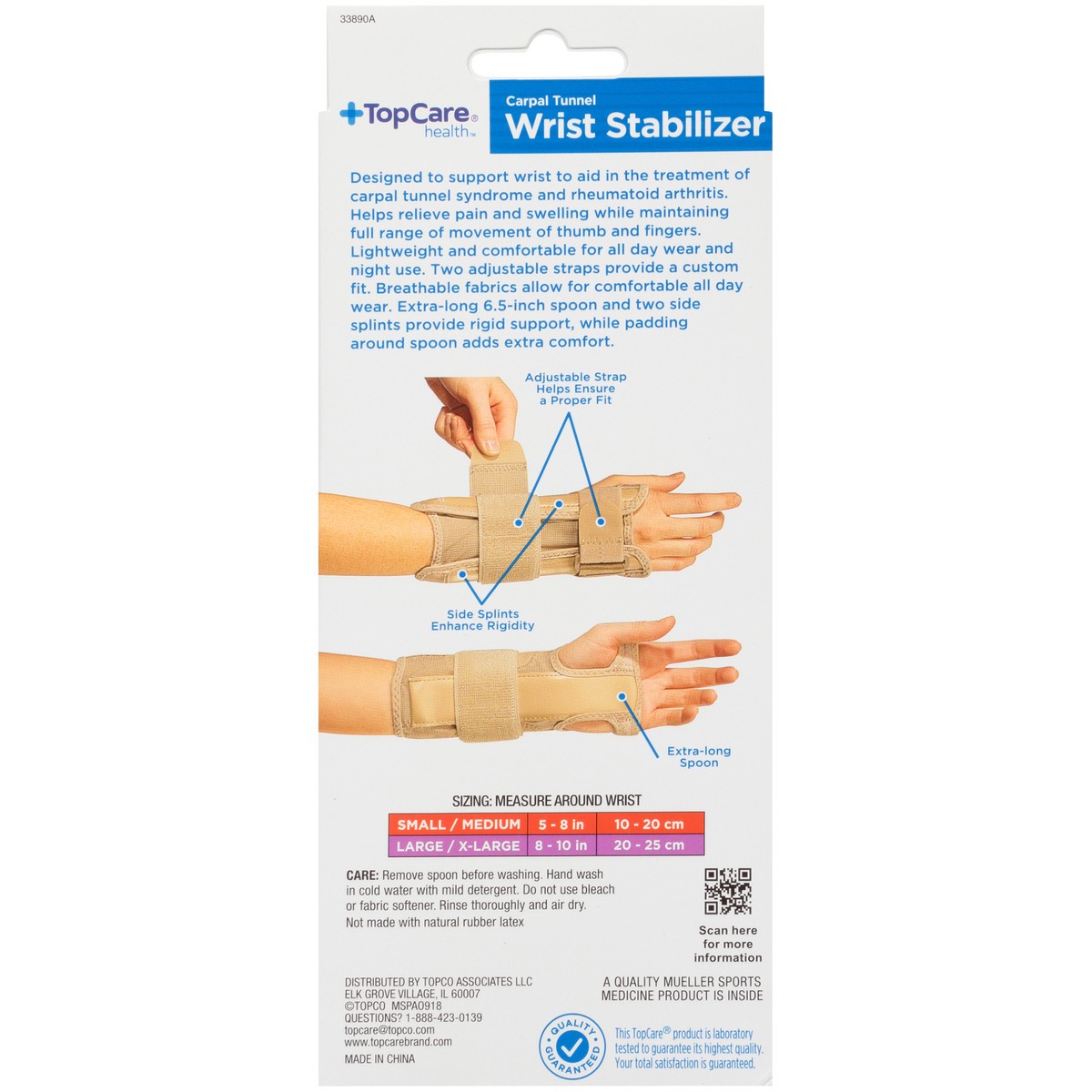 slide 7 of 8, TopCare Wrist Stabilizer, Carpal Tunnel, Large/X-Large, 1 ct