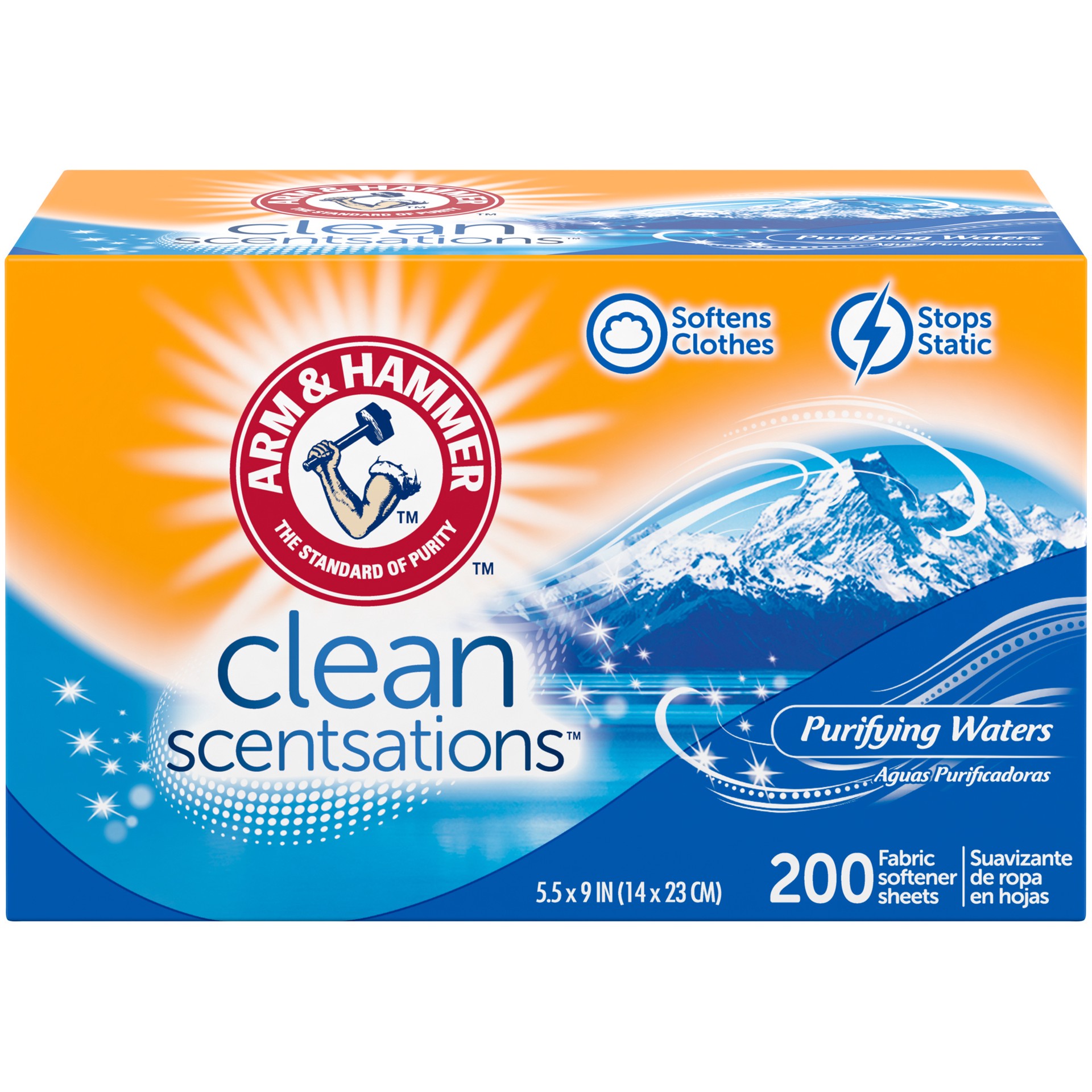 slide 1 of 5, ARM & HAMMER Fabric Softener Sheets, Purifying Waters, 200 ct, 200 ct