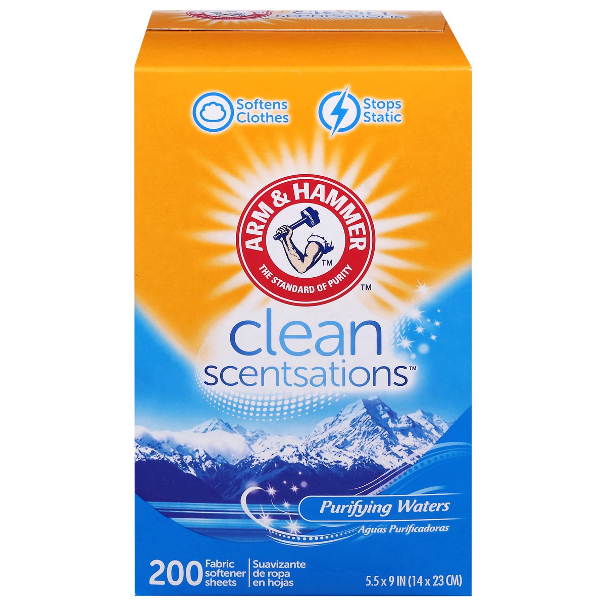 slide 1 of 5, ARM & HAMMER Clean Scentsations Purifying Waters Fabric Softener Sheets 200 Each, 200 ct